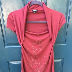 Burgundy Juniors M rhinestone embellished top